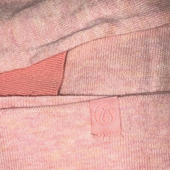Lululemon Pink cotton, nylon silk lightweight sweater fitted cut. Beautiful - Picture 3 of 6